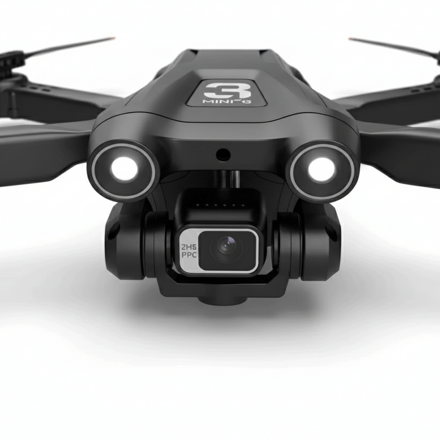 רחפן MINI PRO – מבט תלת־רבע על רקע לבן